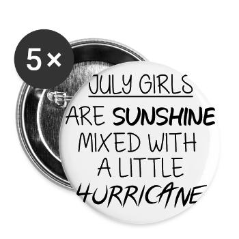 Filles juillet juillet anniversaire fille disant cadeau - Lot de 5 grands badges (56 mm) - blanc - Devant