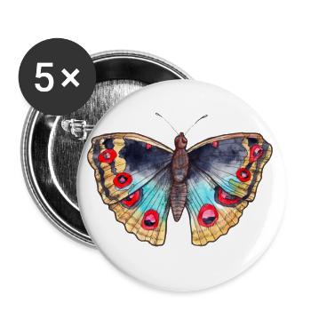 Colorful butterfly - Buttons large 2.2''/56 mm (5-pack) - white - Front