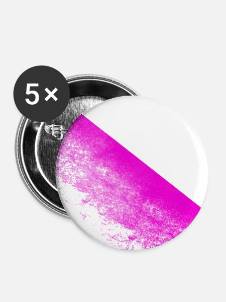 Pink Brush - Buttons groß 56 mm (5er Pack) - Weiß