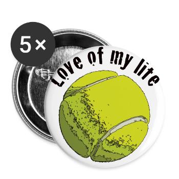 tennislove1 - Buttons large 2.2''/56 mm (5-pack) - white - Front