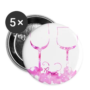 Wine glasses Grape vine leaf - Buttons large 2.2''/56 mm (5-pack) - white - Front