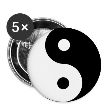 Ying Yang - Lot de 5 grands badges (56 mm) - blanc - Devant
