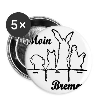 Moin de Brême avec les musiciens de la ville - Lot de 5 grands badges (56 mm) - blanc - Devant