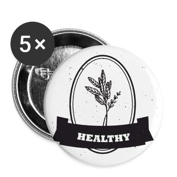 Idée de cadeau de végétarien végétarien - Lot de 5 grands badges (56 mm) - blanc - Devant