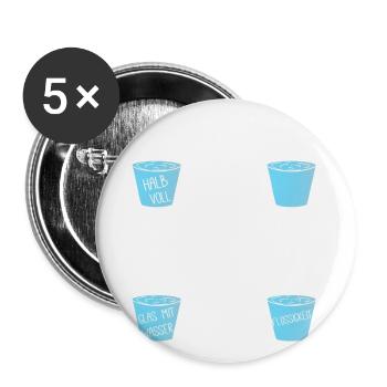 Water glass for physicist - Buttons large 2.2''/56 mm (5-pack) - white - Front
