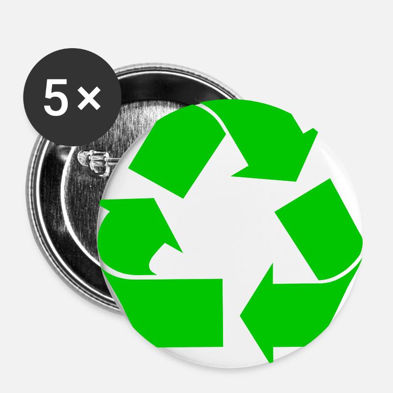 recycling - Buttons large 2.2''/56 mm (5-pack) - white