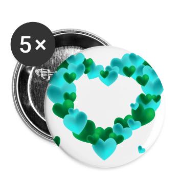 Heart from heart - Buttons large 2.2''/56 mm (5-pack) - white - Front