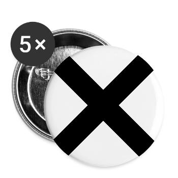 Kreuz - Buttons groß 56 mm (5er Pack) - Weiß - Vorne