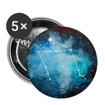 Sternzeichen Waage - Buttons groß 56 mm (5er Pack) - Weiß - Vorne