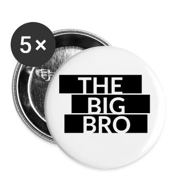 The Big Bro Schriftzug - Buttons groß 56 mm (5er Pack) - Weiß - Vorne