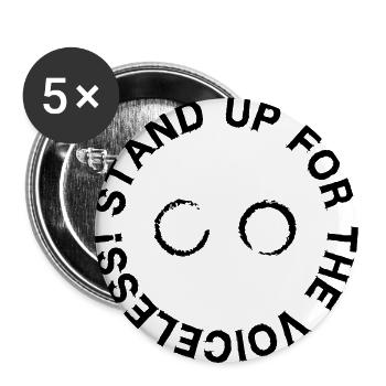 Debout pour le logo sans voix - Lot de 5 grands badges (56 mm) - blanc - Devant