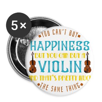 Lustig Geiger Violine Violinist Geige Geschenk - Buttons groß 56 mm (5er Pack) - Weiß - Vorne