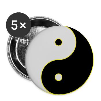 Yin Yang - Buttons groß 56 mm (5er Pack) - Weiß - Vorne
