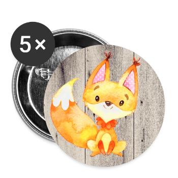 Animal lovers in the forest - The little badger - Buttons large 2.2''/56 mm (5-pack) - white - Front
