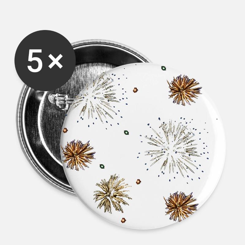 fireworks - Buttons large 2.2''/56 mm (5-pack) - white