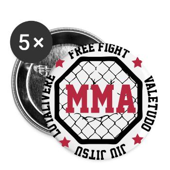 MMA - Buttons groß 56 mm (5er Pack) - Weiß - Vorne