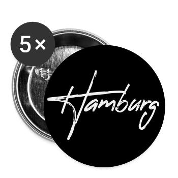 Hamburg T-Shirt HH Circle Vintage Gift - Buttons large 2.2''/56 mm (5-pack) - white - Front