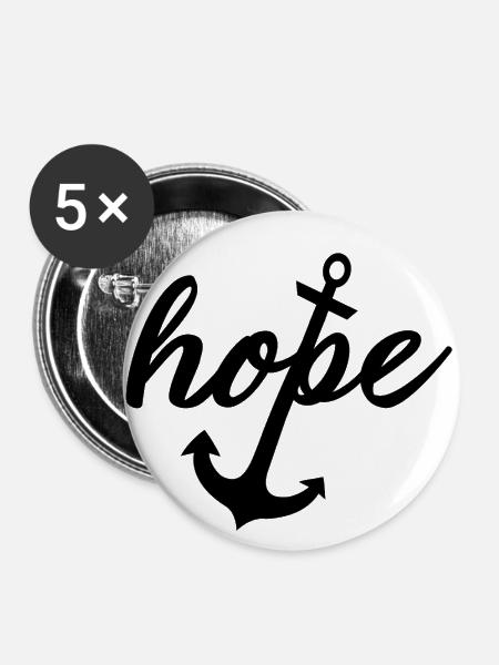 Hoffnung 1N - Buttons groß 56 mm (5er Pack) - Weiß