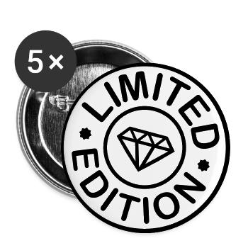 LIMITED EDITION, diamant - Lot de 5 grands badges (56 mm) - blanc - Devant
