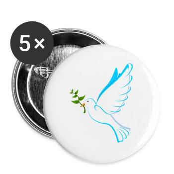Dove of Peace - Buttons large 2.2''/56 mm (5-pack) - white - Front