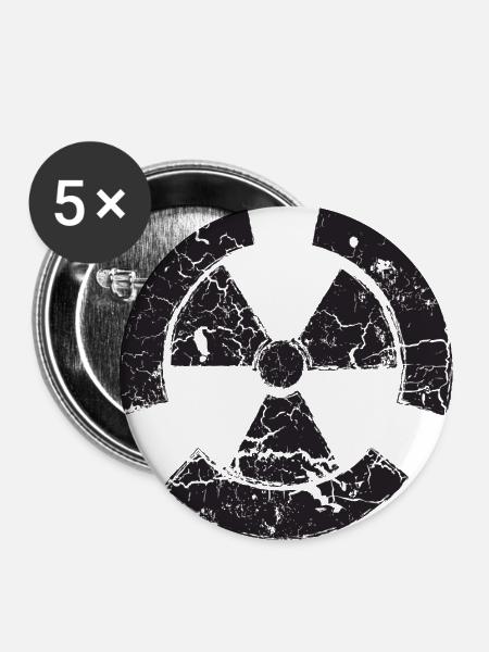 Nuklear - Buttons groß 56 mm (5er Pack) - Weiß