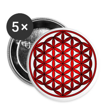 Blume des Lebens, Esoterik, Flower of Life, Yoga - Buttons groß 56 mm (5er Pack) - Weiß - Vorne