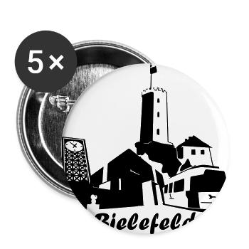 Bielefeld Skyline - Buttons groß 56 mm (5er Pack) - Weiß - Vorne