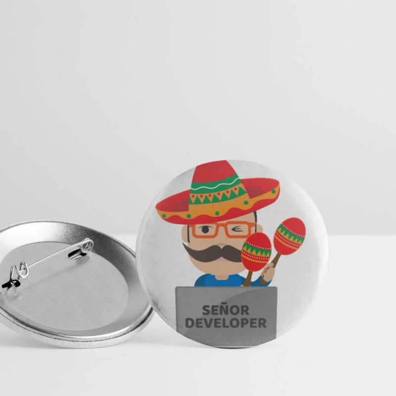 Señor Developer Senior Developer - Geschenkidee Buttons groß 56 mm (5er Pack)