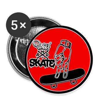 Skate Or Die - Buttons groß 56 mm (5er Pack) - Weiß - Vorne
