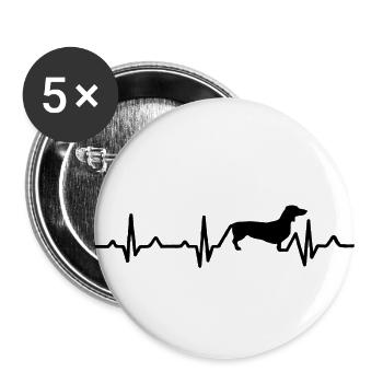 T-shirt pour chien amoureux de teckel - Lot de 5 grands badges (56 mm) - blanc - Devant