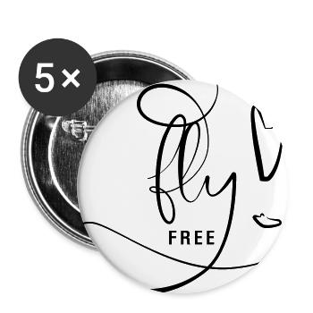 Fly free paragliding - Buttons groß 56 mm (5er Pack) - Weiß - Vorne