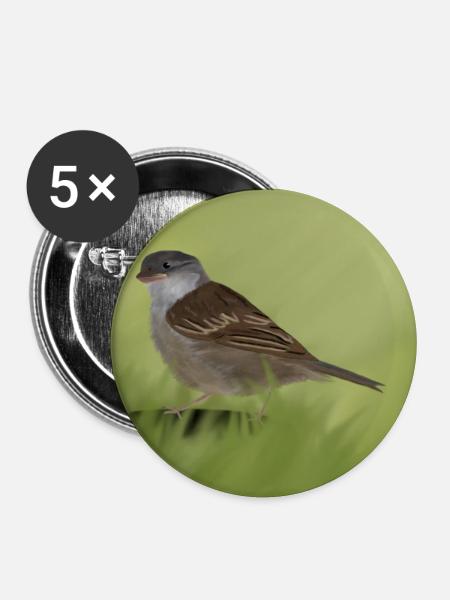 Spatz - Buttons groß 56 mm (5er Pack) - Weiß