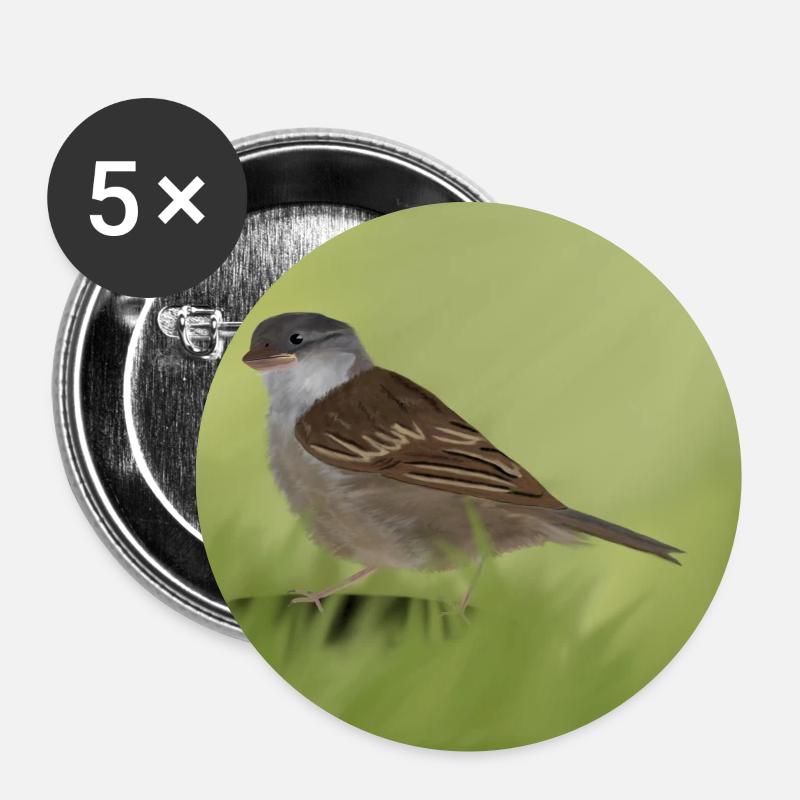 Sparrow - Buttons large 2.2''/56 mm (5-pack) - white