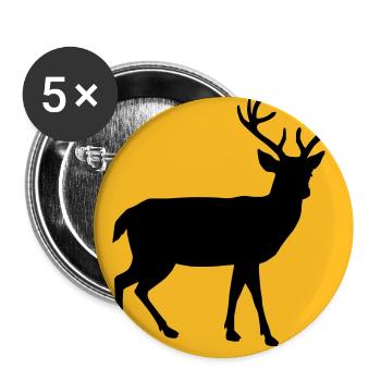 Hirsch mit Mond und Sonnenuntergang - Buttons groß 56 mm (5er Pack) - Weiß - Vorne