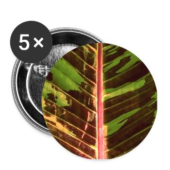 Bananen Blatt Aquarell - Buttons groß 56 mm (5er Pack) - Weiß - Vorne