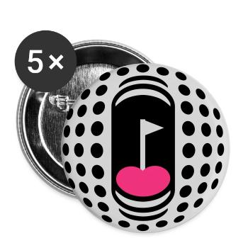 Golf ball addict - Lot de 5 grands badges (56 mm) - blanc - Devant