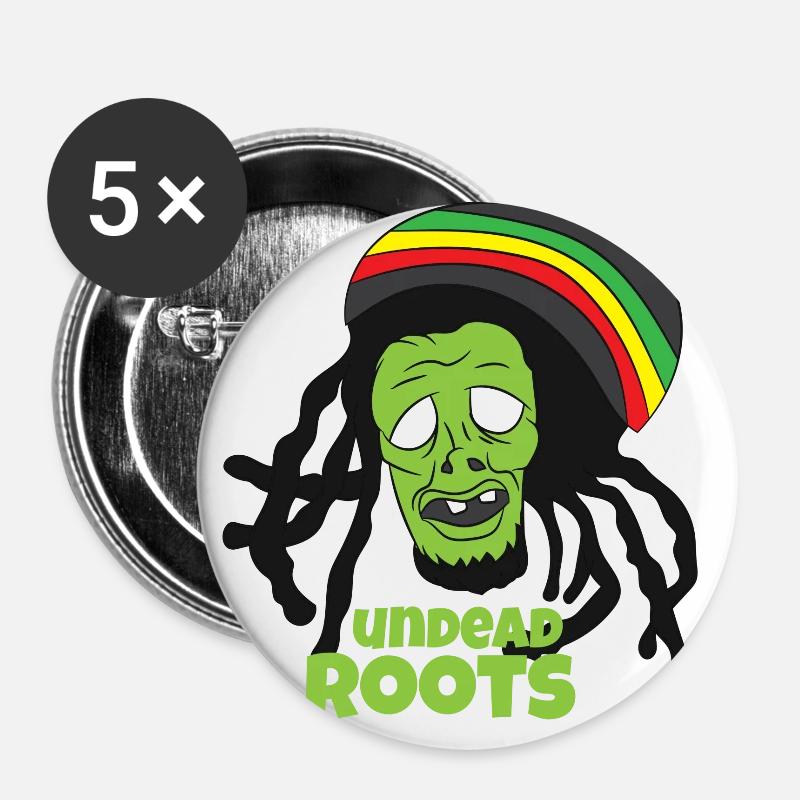 Reggae zombie - Buttons large 2.2''/56 mm (5-pack) - white