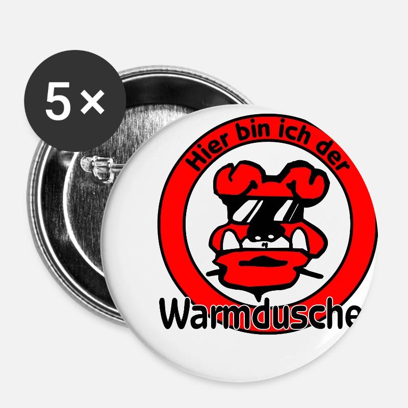 Warmduscher - Buttons large 2.2''/56 mm (5-pack) - white