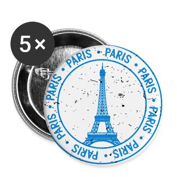 Emblème paris tour eiffel - Lot de 5 grands badges (56 mm) - blanc - Devant