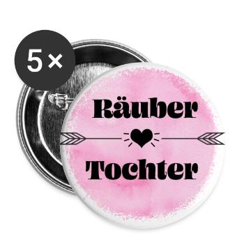 Räubertochter - Buttons groß 56 mm (5er Pack) - Weiß - Vorne