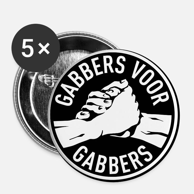 Gabbers voor Gabbers / Gabbers for Gabbers / Gabber - Buttons large 2.2''/56 mm (5-pack) - white