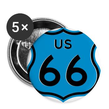 Route 66 - Buttons large 2.2''/56 mm (5-pack) - white - Front