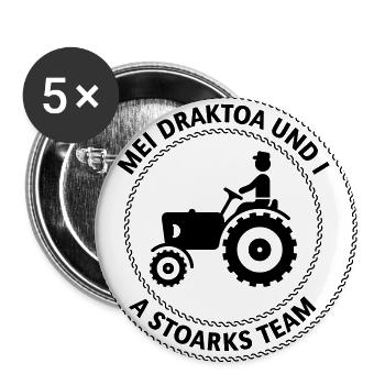 Mei Draktoa Und I – A Stoarks Team! (Bayerisch) - Buttons groß 56 mm (5er Pack) - Weiß - Vorne