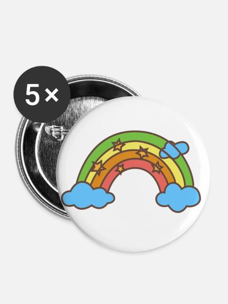 Kinder - Buttons groß 56 mm (5er Pack) - Weiß