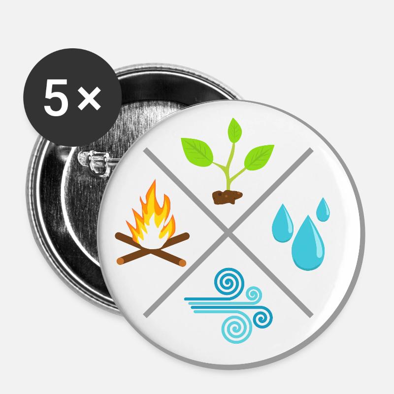 The 4 elements - Buttons large 2.2''/56 mm (5-pack) - white