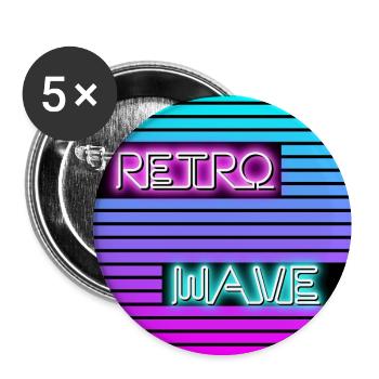 Retrowave poster - Buttons groß 56 mm (5er Pack) - Weiß - Vorne