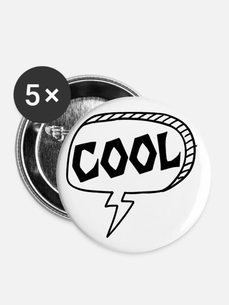 Cool - Buttons groß 56 mm (5er Pack) - Weiß