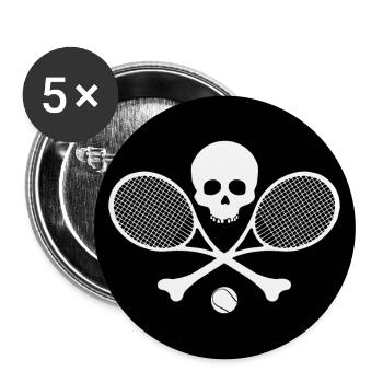 tennis - Lot de 5 grands badges (56 mm) - blanc - Devant