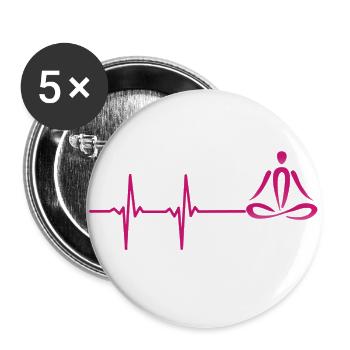 yoga - Lot de 5 grands badges (56 mm) - blanc - Devant