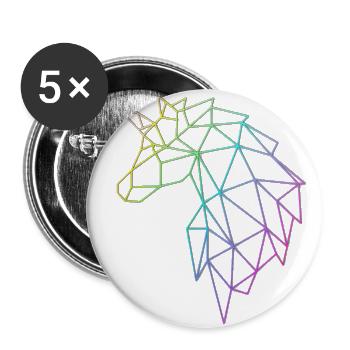 Einhorn - Buttons groß 56 mm (5er Pack) - Weiß - Vorne